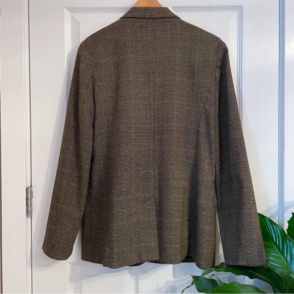 Jessica Plaid Tweed Blazer Jacket Black Brown Red Women’s 12 - Picture 2 of 15